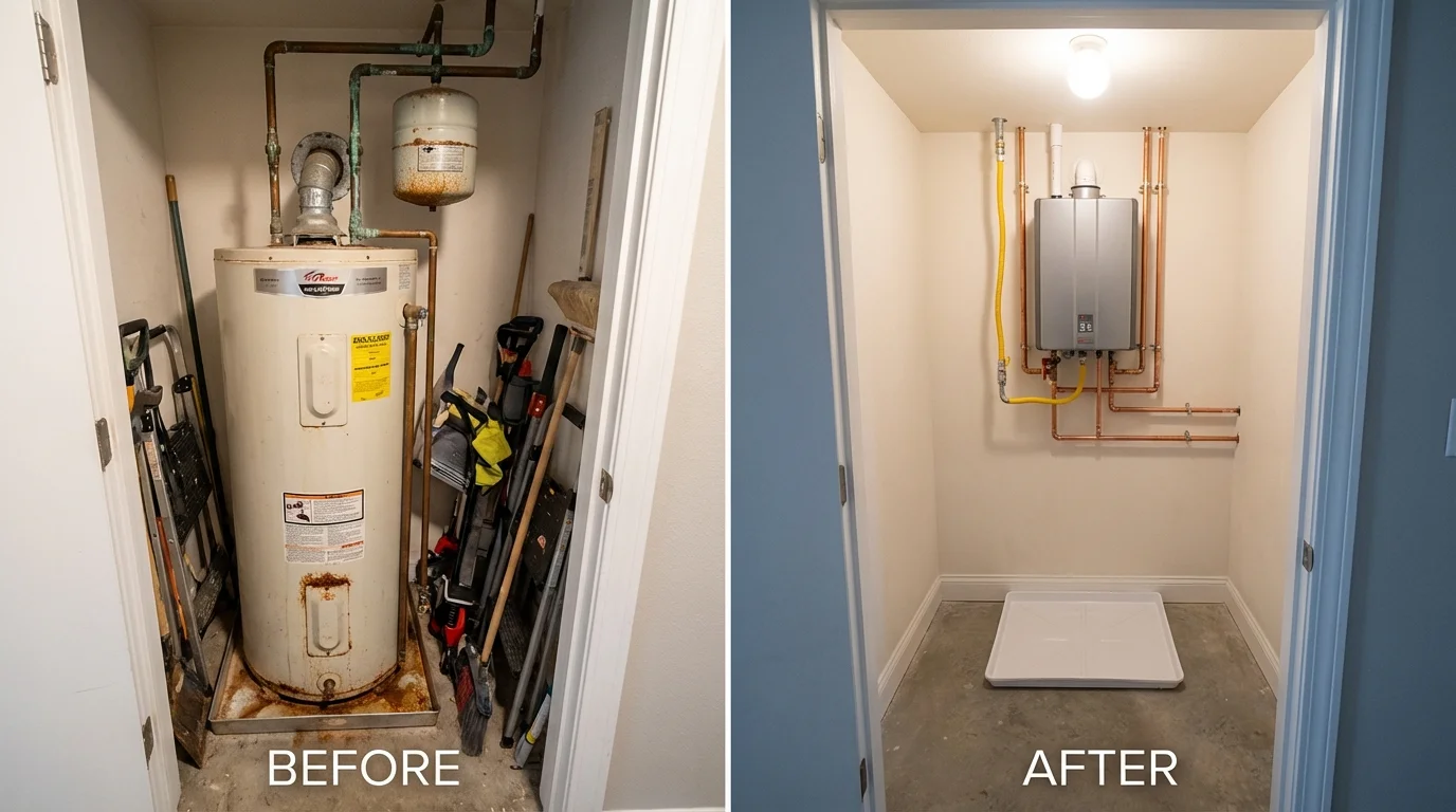 Tank water heater versus wall-mounted tankless unit comparison for Shaw, MS homeowners